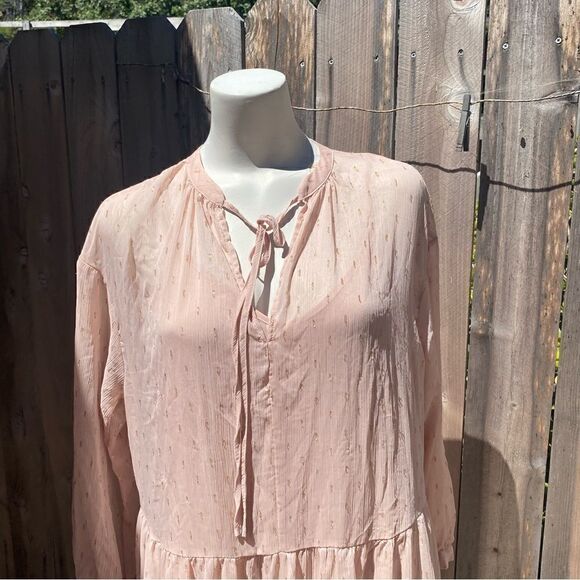 Mango nude pink Metallic details dress size small - Picture 7 of 15